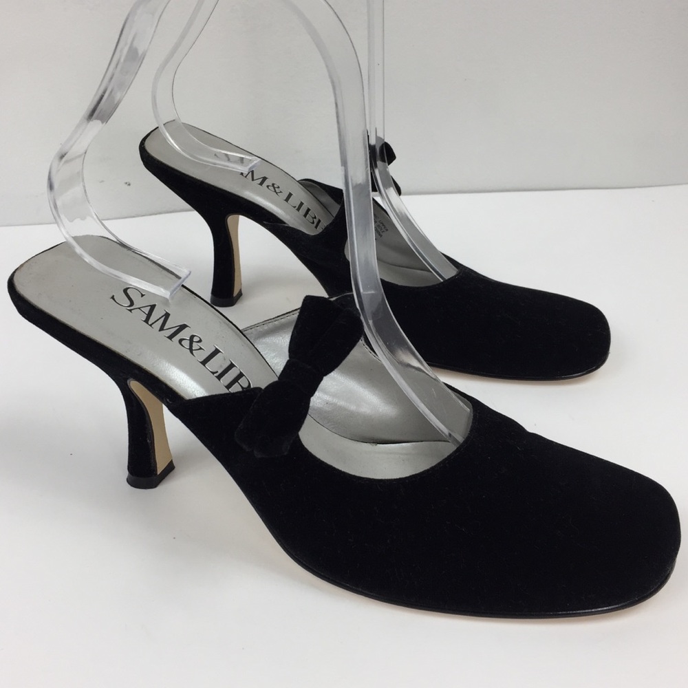 Sam & Libby Black Suede Mules Mary Jane
